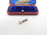 Sterling Silver Pearl Drop Charm Pendant Vintage c1970