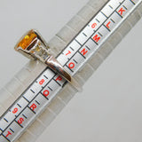 Sterling Silver Citrine & White Sapphire Dress Ring Vintage c1970 Size O 1/2