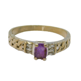 Sterling Silver Amethyst & 6 Stone Spinel Dress Ring Vintage c1970 Size Q