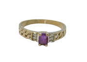 Sterling Silver Amethyst & 6 Stone Spinel Dress Ring Vintage c1970 Size Q