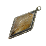 Art Deco Sterling Silver Morpho Butterfly Wing Drop Pendant Antique c1920s
