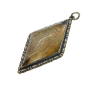 Art Deco Sterling Silver Morpho Butterfly Wing Drop Pendant Antique c1920s