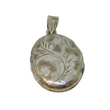 Sterling Silver Patterned Locket Charm Pendant Vintage c1970