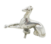 George III Cast Sterling Silver Sitting Greyhound Teapot Finial Antique c1820s