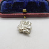 Sterling Silver Little Steam Train Charm Pendant Vintage c1970