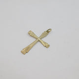 Sterling Silver Patterned Cross Charm Pendant Vintage c1970s