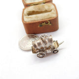 Sterling Silver Travelling Western Caravan Charm Pendant Vintage c1970