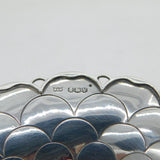Art Deco Sterling Silver Fish Scale Pattern Pedestal Dish Antique Sheffield