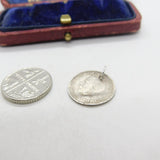 Sterling Silver King George V Threepence Coin Charm Pendant Antique 1920 Deco