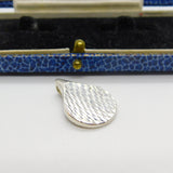 Sterling Silver Modernist Textured Pattern Charm Pendant Vintage c1970