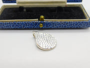 Sterling Silver Modernist Textured Pattern Charm Pendant Vintage c1970