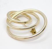 Sterling Silver Interlinked Graduating Circles Modernist Brooch Vintage c1990