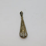 Sterling Silver Celtic Design Long Drop Charm Pendant Vintage c1970