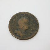 George II Copper Young Head Halfpenny Coin Antique 1729 Worn Condition