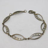 Sterling Silver Modernist Style Panel Bracelet Vintage c1980 London 18cm