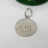 Victorian Sterling Silver Threepence 'HMH' Engraved Love Token Charm Antique