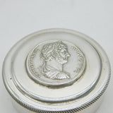 Sterling Silver Hadrian Coin Set Snuff Box Vintage 1991 Birmingham