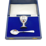 Boxed Sterling Silver Egg Cup & Spoon Breakfast Set Vintage 1985 Birmingham
