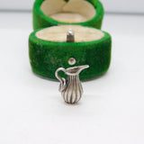 Sterling Silver Wine Jug Charm Pendant Vintage c1970