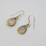Pair of Sterling Silver Moonstone Peardrop Hook Drop Earrings Modern c1990