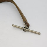 Victorian Silver Plated & Leather Form Watch Chain Antique c1900