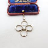 Sterling Silver Simple Flower Design Charm Pendant Vintage c1970