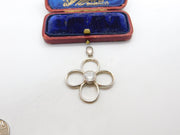 Sterling Silver Simple Flower Design Charm Pendant Vintage c1970