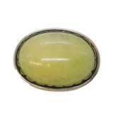 South African Studio Sterling Silver Lemon Jade Brooch Pin Vintage c1960s