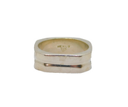 Sterling Silver Mexican Squared Concave Chunky Band Ring Vintage c1970 Size S