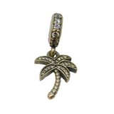 Sterling Silver PANDORA Crystal Set Palm Tree Charm Bead Vintage c2000