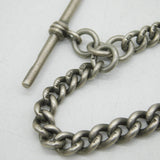 Victorian Sterling Silver Graduating Watch Chain & Plated Pocket Watch Antique