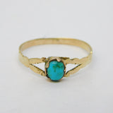 Victorian 12ct Yellow Gold & Turquoise Dress Ring Antique c1900s