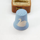 Wedgwood Jasperware Swan Pattern Sewing Thimble Vintage c1970