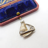 Sterling Silver Sailing Ship Charm Pendant Vintage c1970