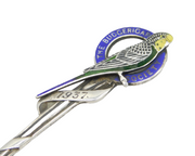 Sterling Silver Enamel 'Budgerigar Society' Teaspoon Antique 1937 Birmingham