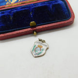 800 Silver & Enamel San Marino Travel Shield Charm Pendant Vintage c1970