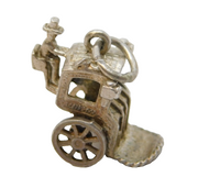Sterling Silver Traditional Carriage Driver Charm Pendant Vintage c1970