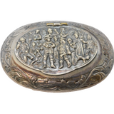 Dutch .800 Grade Silver City Scene Snuff Box Antique c1930s Art Deco