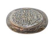 Dutch .800 Grade Silver City Scene Snuff Box Antique c1930s Art Deco