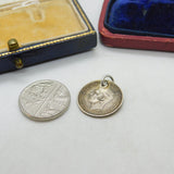 Sterling Silver Three Pence Australia Charm Pendant 1943