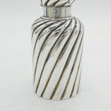 Victorian Large Sterling Silver Fluted Pattern Scent Bottle Antique 1890