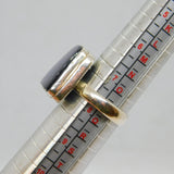 Sterling Silver Modernist Blue Goldstone Studio Style Ring Vintage c1970 Size P