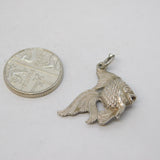 Sterling Silver Tropical Fish Charm Pendant Vintage c1970