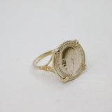 Sterling Silver George V Threepence Coin Ring Antique c1912 Size L