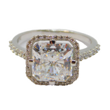 Sterling Silver Multi-Stone CZ Statement Ring Vintage c1970 Size P