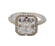 Sterling Silver Multi-Stone CZ Statement Ring Vintage c1970 Size P