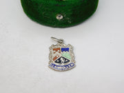 Sterling Silver Llangollen Enamel Charm Pendant Vintage c1970