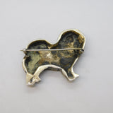 20th Century Cast Sterling Silver Chow Chow Dog Brooch Pin Vintage c1950s