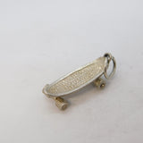 Sterling Silver Skateboard Charm Pendant Vintage c1970