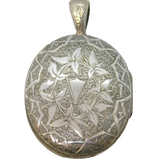 Victorian Sterling Silver Aesthetic Ivy Leaf Sweetheart Locket Antique c1880